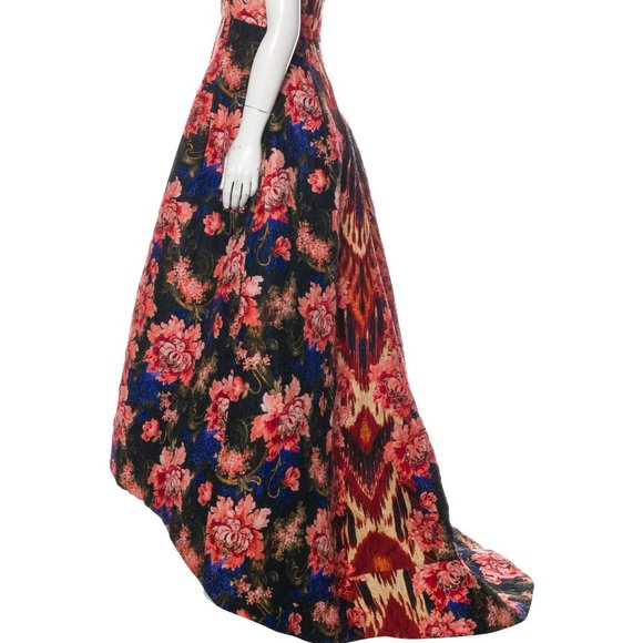 OSCAR DE LA RENTA FLORAL PRINT SIZE 2 SILK GOWN - Picture 8 of 9
